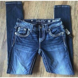 New Miss Me Skinny Mid-Rise Jean with Embellished